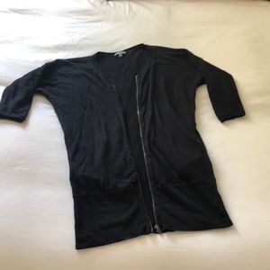 James Perse Oversized 3/4 Sleeve Jersey Cardigan